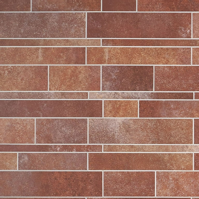 Bond Tile Easy Luxe Railroad Terra 11.81 in. x 11.81 in. SPC Peel and Stick Tile (0.96 Sq. Ft. / Sheet) Bond Tile Easy Luxe Railroad Terra 11.81 in. x 11.81 in. SPC Peel and Stick Tile (0.96 Sq. Ft. / Sheet)