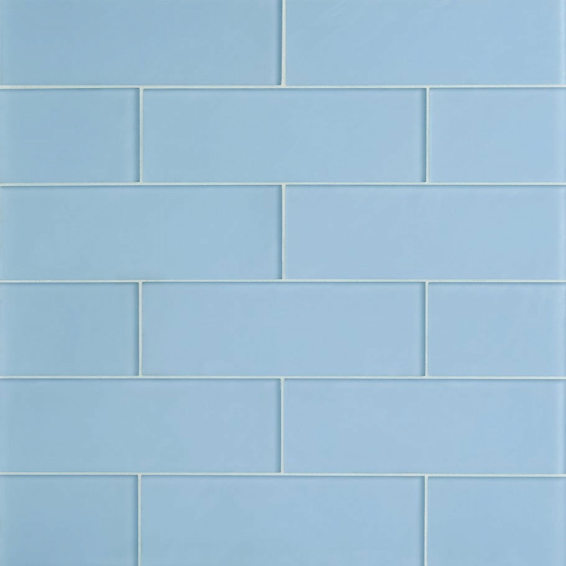 Bond Tile Lucid Blue Gray 4 in. x 12 in. Frosted Glass Wall Tile (15 ...