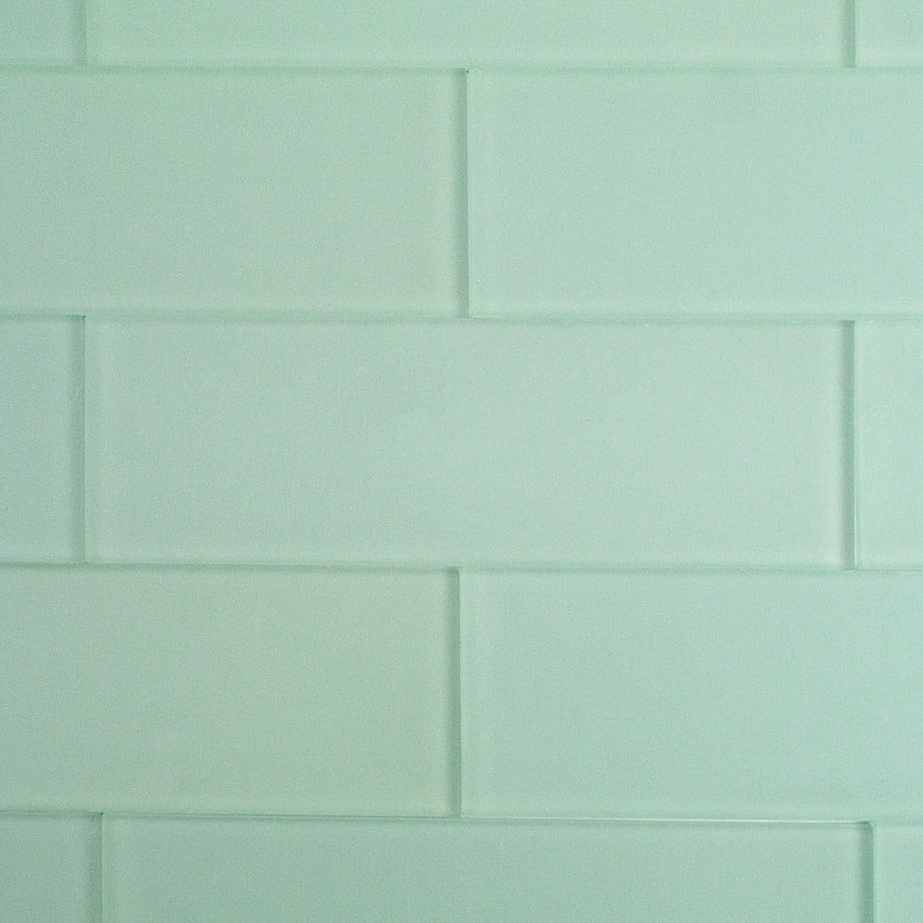 Bond Tile Lucid Seafoam 4 in. x 12 in. Frosted Glass Wall Tile (15 Pieces 5 Sq. Ft. / Box)
