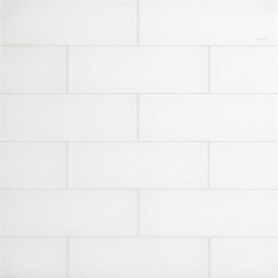 Bond Tile Lucid Super White 4 in. x 12 in. Frosted Glass Wall Tile (15 Pieces 5 Sq. Ft. / Box)