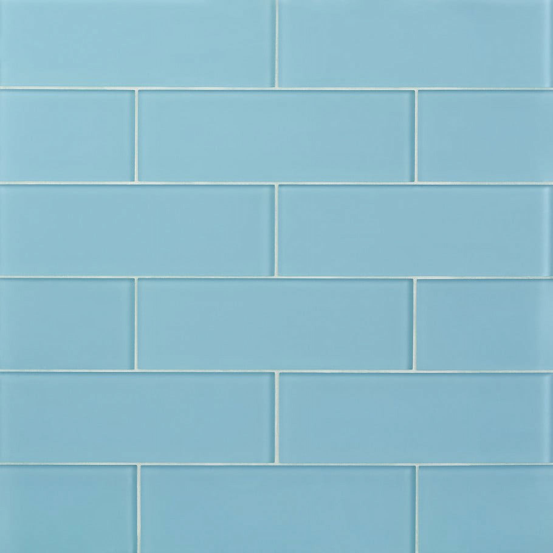 Bond Tile Lucid Turquoise 4 in. x 12 in. Frosted Glass Wall Tile (15 Pieces 5 Sq. Ft. / Box)