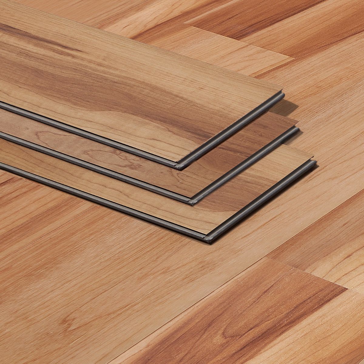 Bond Tile Lujo 12mil Maple Monticello 6 in. x 48 in. Rigid Click-Lock Luxury Vinyl Tile Flooring (27.39 Sq. Ft. / Case)