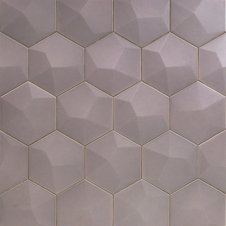Magen 3D-Hex Dark Gray Matte Ceramic Hexagon Tile Magen 3D-Hex Dark Gray Matte Ceramic Hexagon Tile