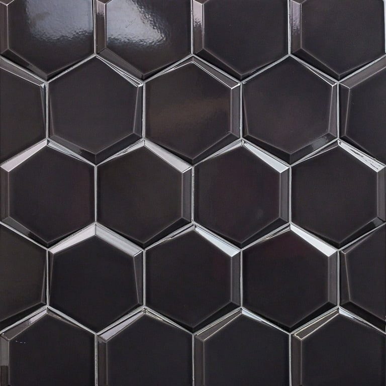 Magen Leveled-Hex Gray Polished Ceramic Hexagon Tile Magen Leveled-Hex Gray Polished Ceramic Hexagon Tile