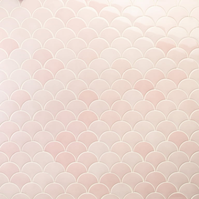 Bond Tile Riptide Rose 2.44 in. x 5 in. Fish Scale Polished Ceramic Wall Tile (48 Pieces 4.06 Sq. Ft. / Case) Bond Tile Riptide Rose 2.44 in. x 5 in. Fish Scale Polished Ceramic Wall Tile (48 Pieces 4.06 Sq. Ft. / Case)