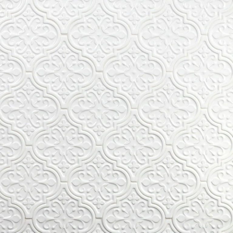 Bond Tile Roma Florid White 6.25 in. x 7.25 in. Ceramic Arabesque Wall Tile (30 pieces 4.84 Sq. Ft. / Box)