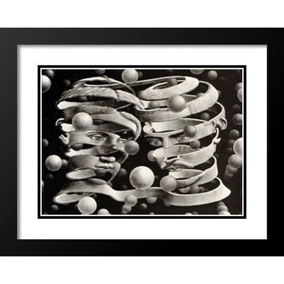 Bond of Union 25x29 Framed and Double Matted Art Print by M.C. Escher