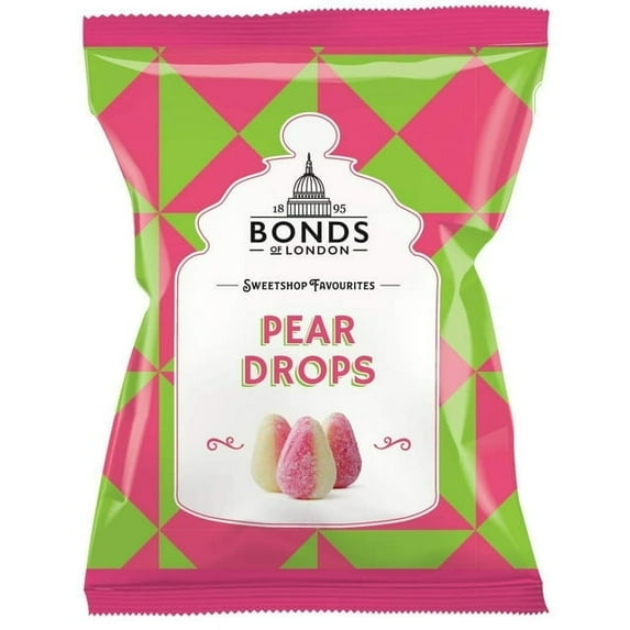 Bond's Pear Drops 150g - Pack of 3 - Imported from United Kingdom by Sentogo - Original Bonds London Sugar Coated Pear Flavored Boiled Sweets Classic Sweetshop Favorite