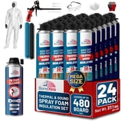 BondXtra 24 Pack Spray Foam Insulation Kit 480 Board Feet Closed Cell Self Expanding Heat Acoustic Insulation Foam with Cleaner and Gun24x 32.80 oz