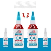 BondXtra Thin Viscosity CA Super Glue Kit, 8 oz.   Premium Cyanoacrylate Adhesive with Extra Bottles, Caps & Microtips for Woodworking, Plastic, Ceramics & DIY Crafts