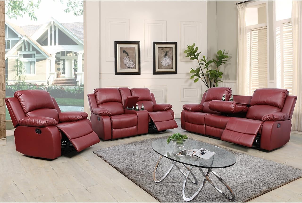 Bonded leather sofa set discount