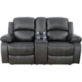 thumbnail image 1 of Bonded Leather Living Room Furniture Set Reclining Sofa Set Loveseat Furniture Sets in Living Room Sofa Recliners (Loveseat, Black), 1 of 13