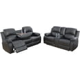 thumbnail image 1 of Bonded Leather Living Room Furniture Set Reclining Sofa Set Loveseat Furniture Sets in Living Room Sofa Recliners (Sofa+Loveseat, Black), 1 of 13