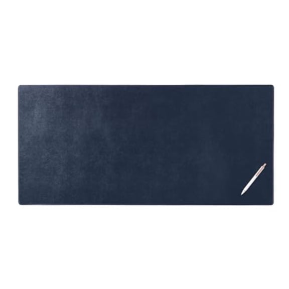 Bonded Leather No Core Rollable Desk Mat/Pad - Luxury Leather Desk Blotter for Writing - Executive Desk Surface Protector - Navy Blue 36 x 17