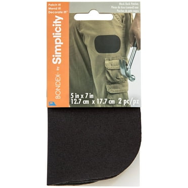Bondex Dark Black 5"x 7" Fabric Iron-on Patches, 2 Pieces
