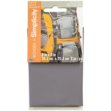 Bondex Patches, Silver 8"x8" Peel and Stick Nylon Bondex Patches Used to Mend Rips and Holes on Apparel, 2 Pieces