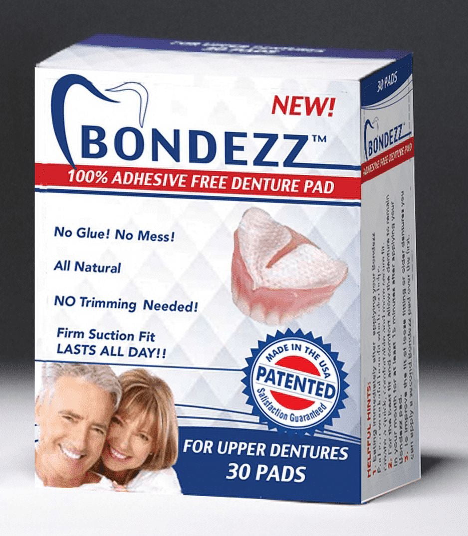 Bondezz Adhesive Free Denture Pads Upper Denture 30 Pack Secure