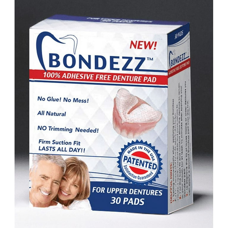 https://i5.walmartimages.com/seo/Bondezz-Adhesive-Free-Denture-Pads-Upper-30-Pack-Secure-Comfortable-Fit-No-Glue-No-Mess-All-Day-Suction-Glue-Alternative-Safe-Natural-Non-Toxic_c1f5016b-5503-4ea1-aedd-1b304977a562.bd5d542505c057d8bde04cdafbc8afa7.jpeg?odnHeight=768&odnWidth=768&odnBg=FFFFFF