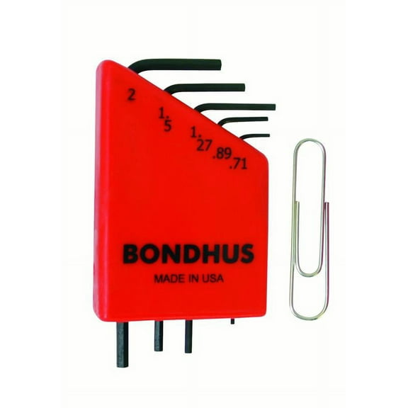 Bondhus 12242 5pc Micro Mini Hex L Wrench Set Metric 2mm to .71mm