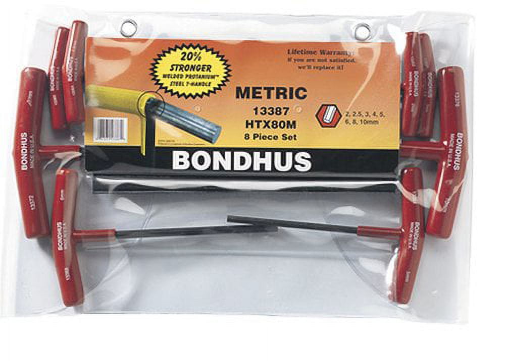 Bondhus 13387 Set of 8 Hex T-handles sizes 2-10mm