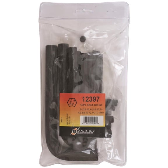 Bondhus 14 Piece 2 Mm To 19 Mm Hex Short Arm L-Wrench Set