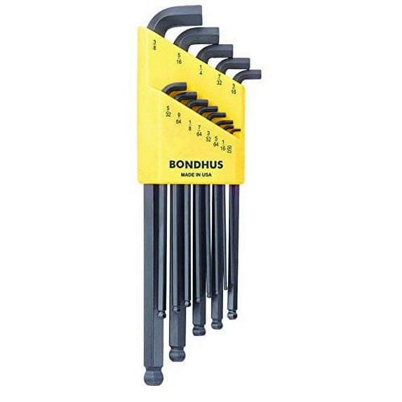 Bondhus 16537 Set of 13 Balldriver Stubby L-wrenches, sizes .050-3/8"