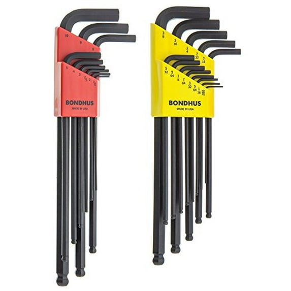 Bondhus 20699 Ball End Tip Screwdriver Set w/ProGuard & Extra Long Arm,13PC