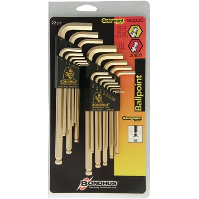 Bondhus 20899 In/Met G/G Plated Balldriver L-Wr