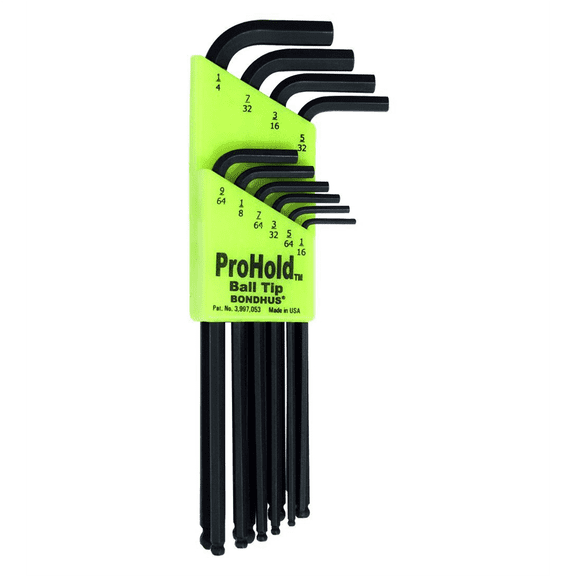 Bondhus 74938 10-Piece Ball End L-Wrench Set