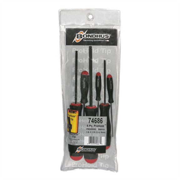 Bondhus Corp. PROHOLD BALLEND SCREWDRIVER METRIC SIZES 1.5-5mm