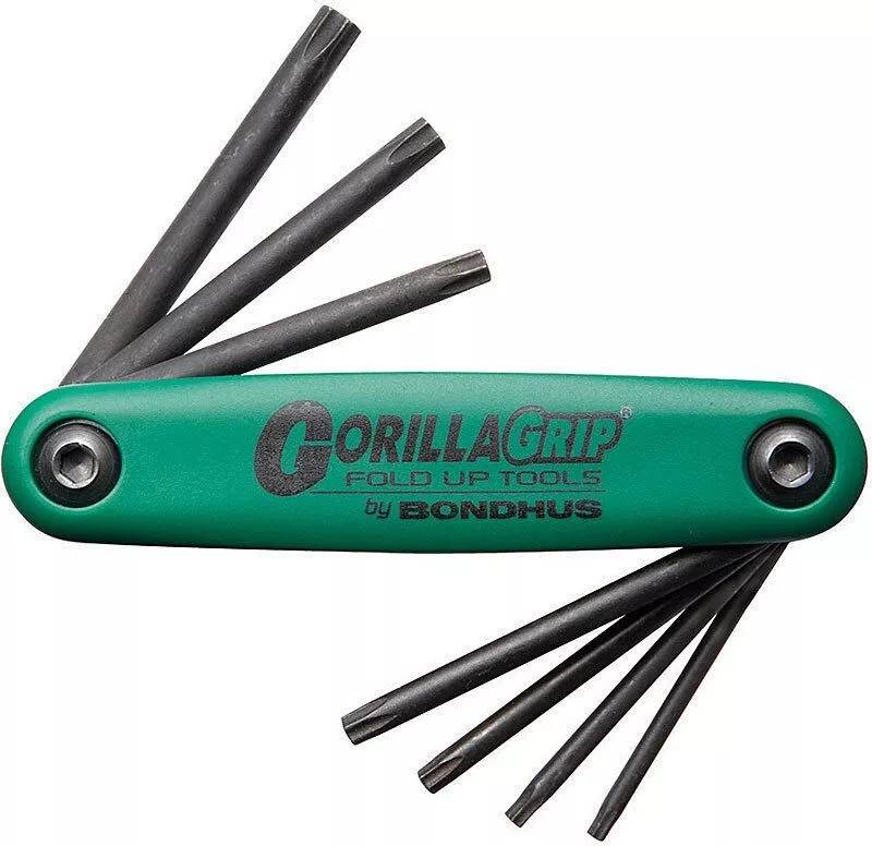 Bondhus Gorilla Grip Tamper Resistant Security Torx Star Fold Up Wrench T7-T25