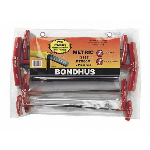 Bondhus Set 8 Ball End/Hex Graduated T-Handles 13187