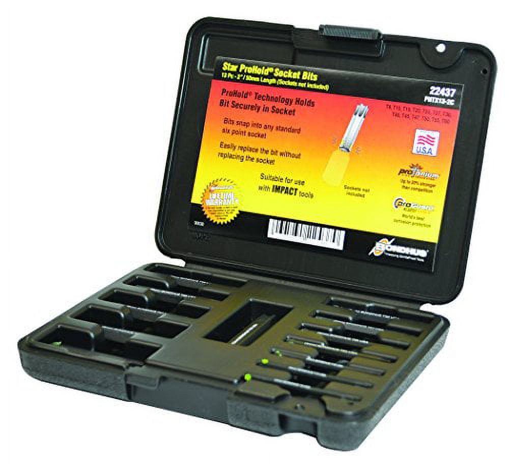 Bondhus Star ProHold Impact Socket Drill Bit Set, 13 Pieces