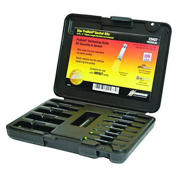 Bondhus Star ProHold Impact Socket Drill Bit Set, 13 Pieces