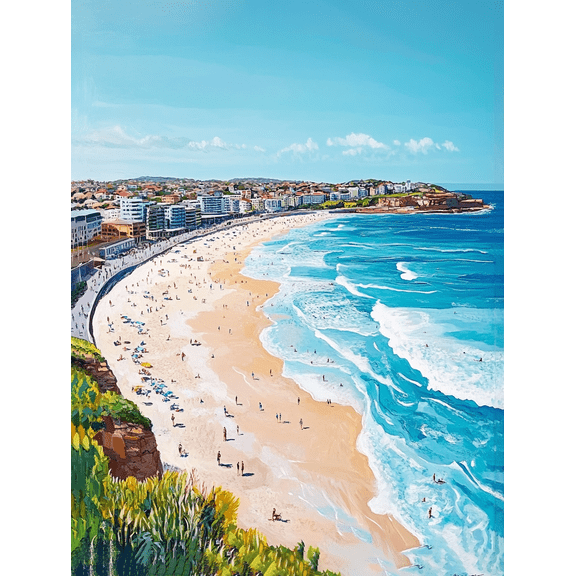 Bondi Beach Coastal Scene Canvas Print/Wall ArtPerfect for Living Room Bedroom OfficeBathroomHotel Decoration
