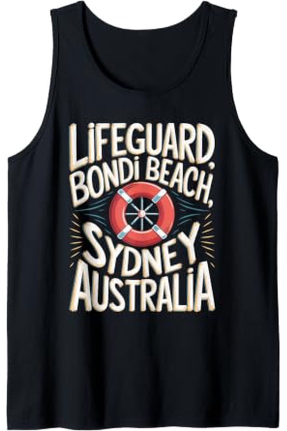Bondi Beach Lifeguard Cross Graphic Tank Top Size S-3XL