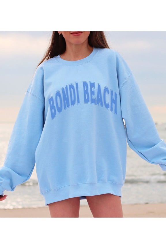 Bondi Beach Sweatshirt, Trendy Varsity Sweatshirt, Aesthetic College Crewneck, Oversized Minimalist Sweater, Bondi Beach Australia Shirt Tshirt All Size S-5XL