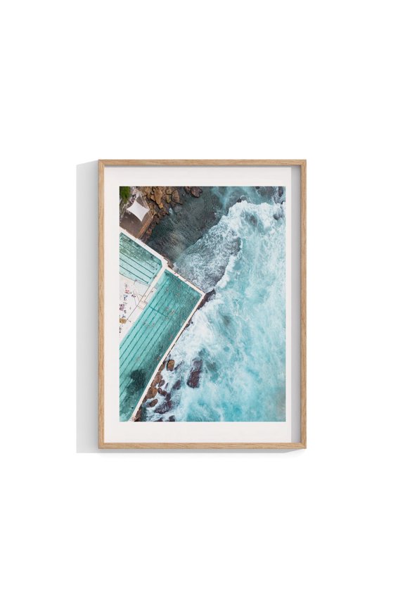 Bondi Beach Sydney Icebergs Aerial Wall Decor Unframed Paper Print