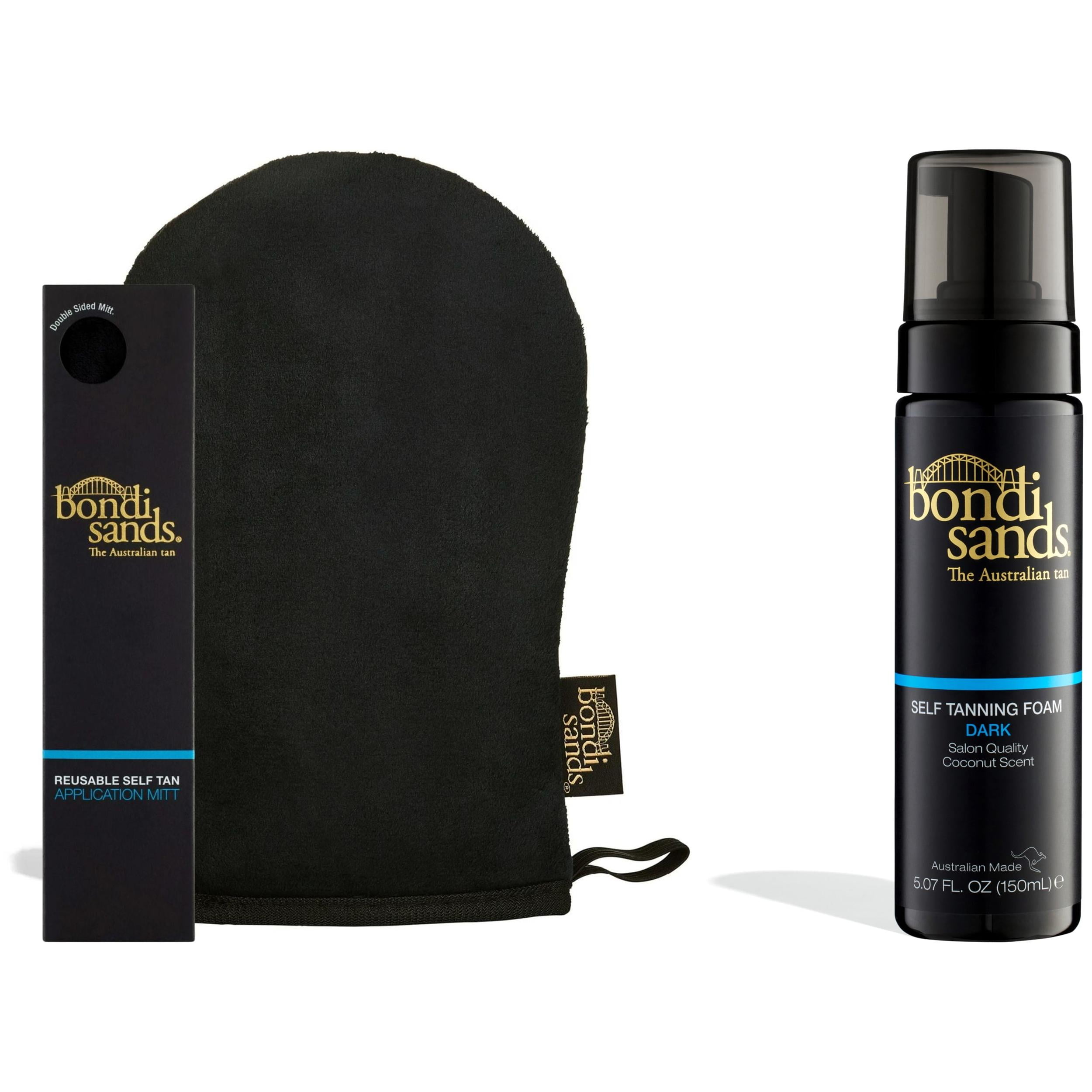 Bondi Sands Self Tanner Bundle | Self Tanner Foam Dark 5.07 fl oz + Reusable Application Mitt