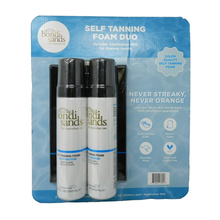Bondi Sands Self Tanner Foam Duo Pack, Light/Medium, 6.76