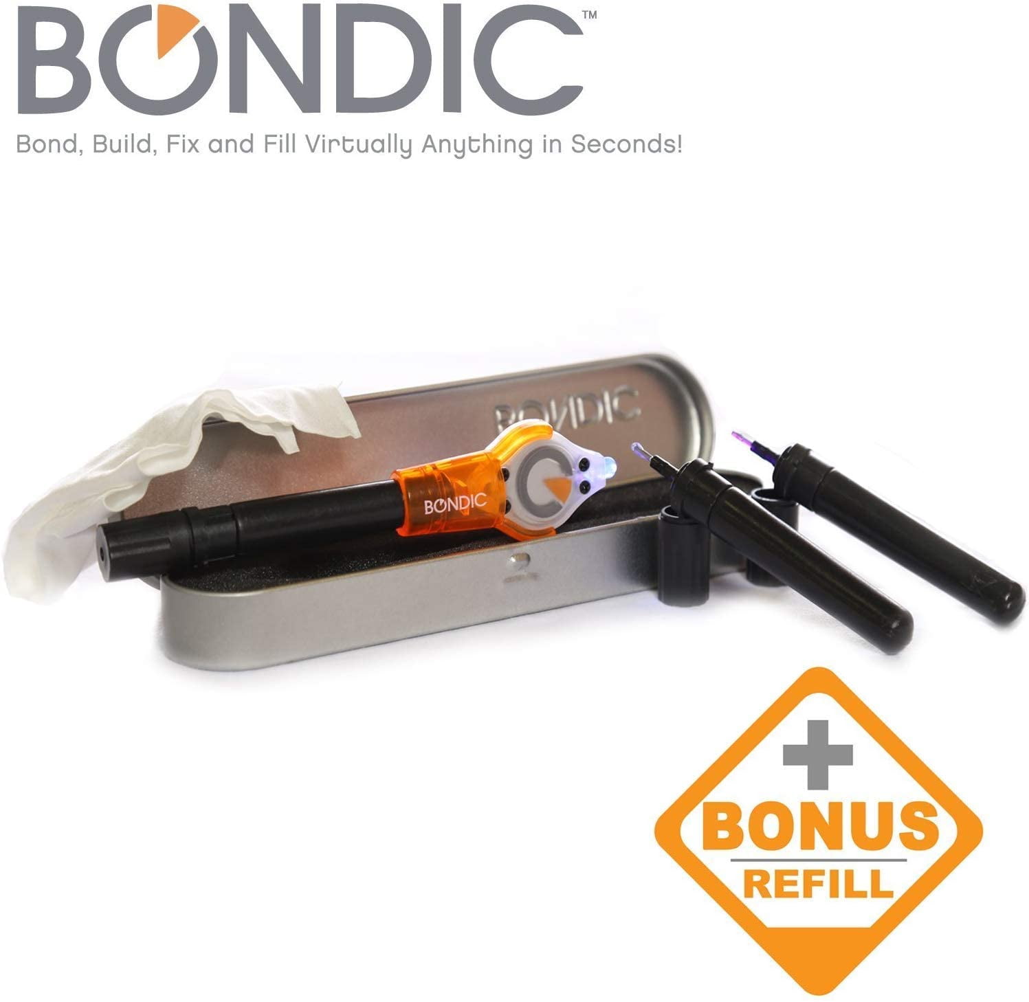 Bondic Liquid Refills. 2 Pack, Black, Transparent 