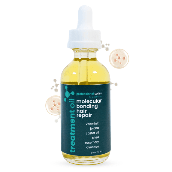 Violet Vibes Bonding Hair Repair & Scalp Oil for Women, 2 oz, Nourishing & Rejuvenating Serum, Infused with Castor Oil for Damaged Hair