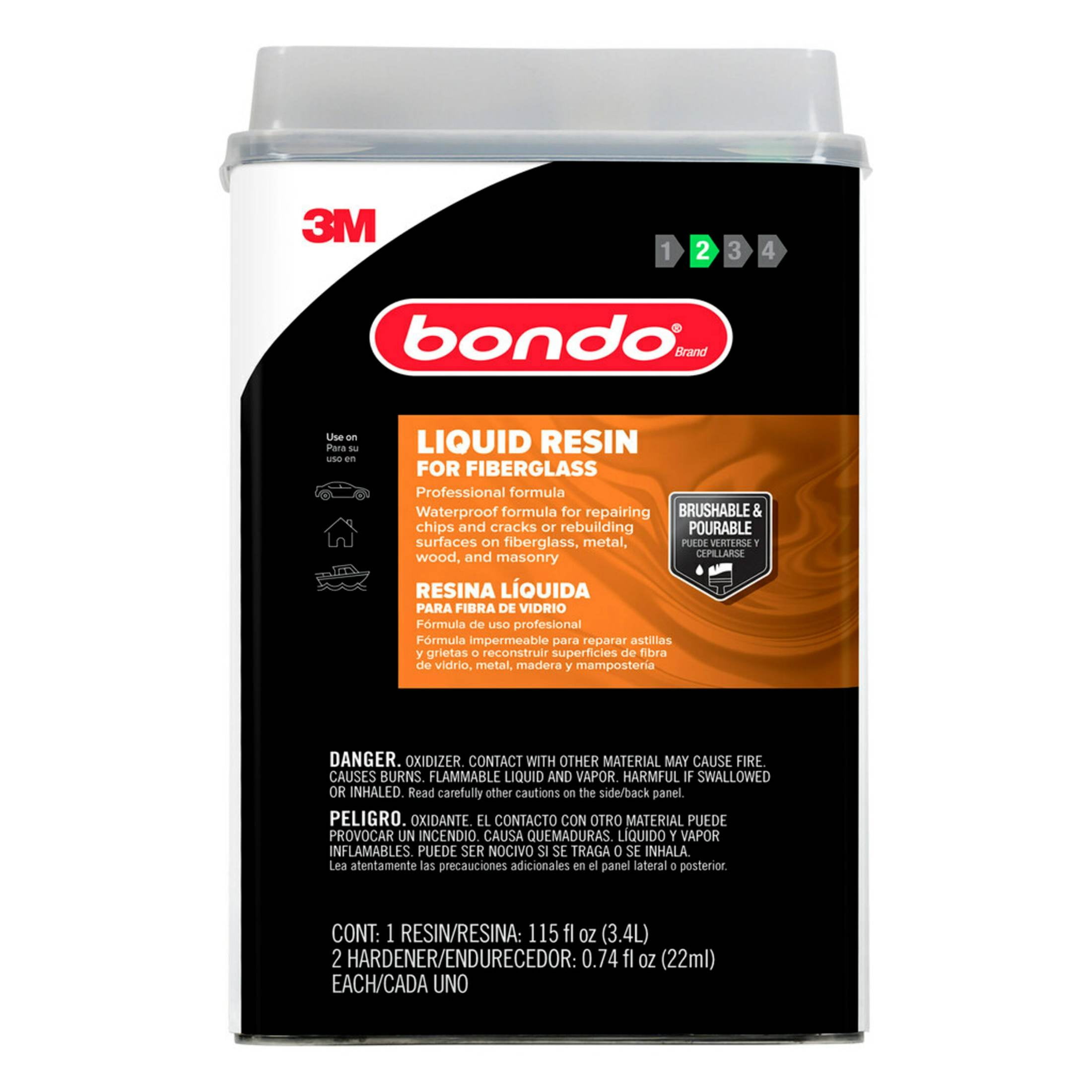 Bondo Fiberglass Resin, 00404, 0.9 Gallon