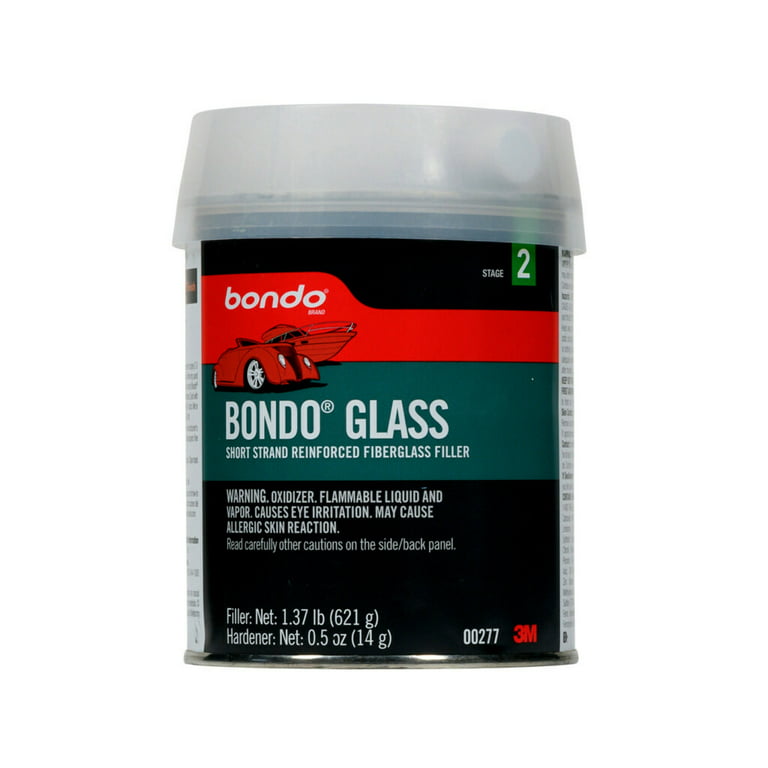  Bondo Glass Short Strand Reinforced Fiberglass Filler,Stage 2,  2.56 Oz Filler and 1 Oz Cream Hardener : Automotive