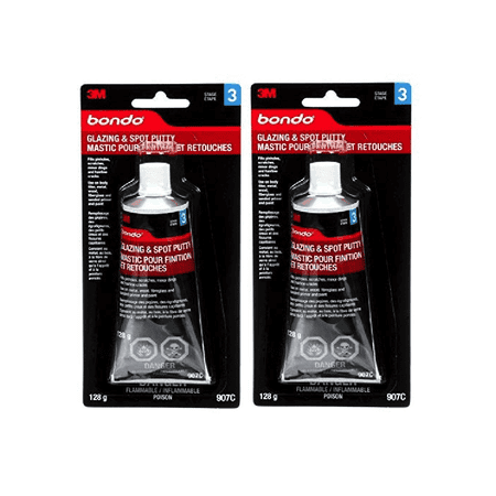 Bondo Glazing and Spot Putty, 00907ES, 4.5 oz, 1 Tube (2 Pack)