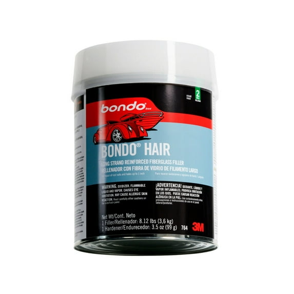 Bondo Hair Long Strand Fiberglass Reinforced Filler, 00764, Gallon (8lbs, 2oz) 2/case