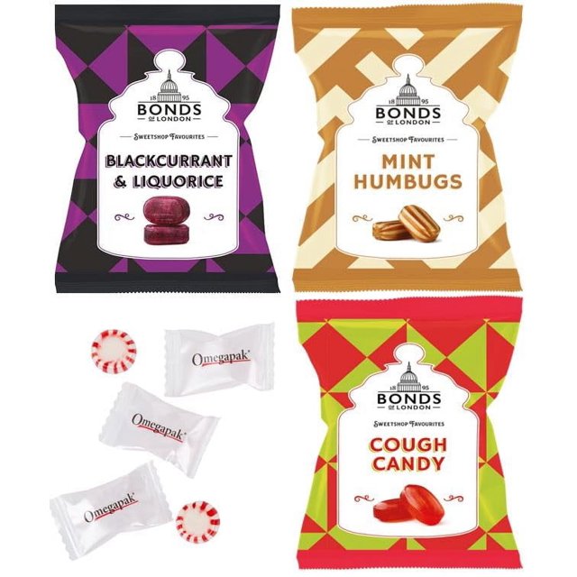 Bonds Of London British Hard Candy 3 Flavor Variety Bundle Cough
