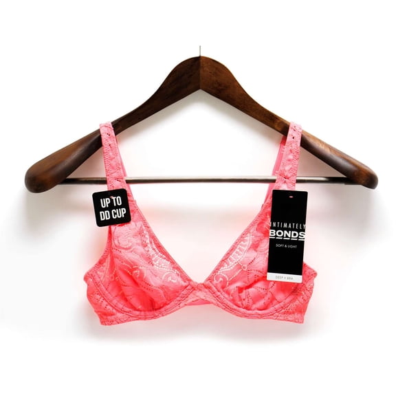 Bonds Women's Intimately Deep V Bra, Pink,34D - US