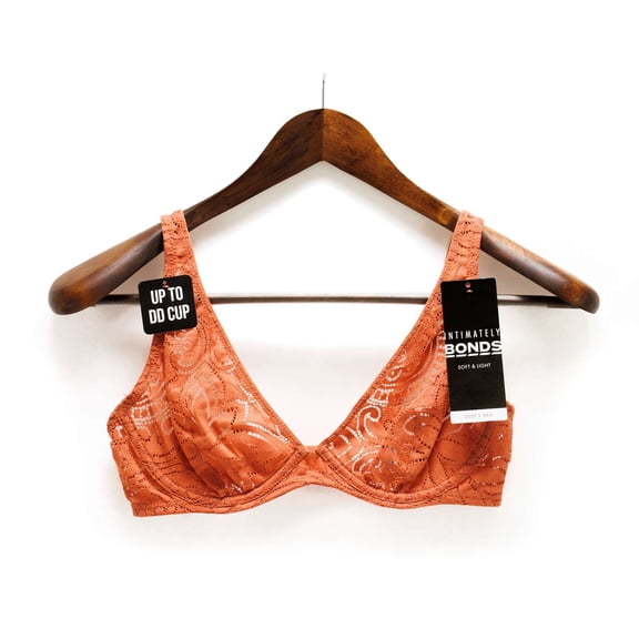 Bonds Women's Intimately Deep V Bra, Tile Red,34B - US