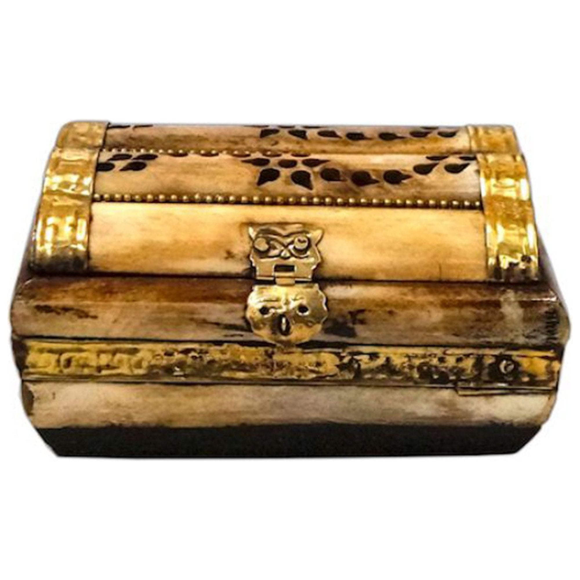 Bone Box w/Brass trim & Purple Velvet - Walmart.com